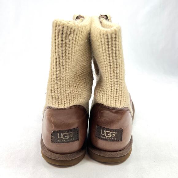 UGG Rosalie Knit/Leather Mid Calf Boots 7 - Picture 4 of 16